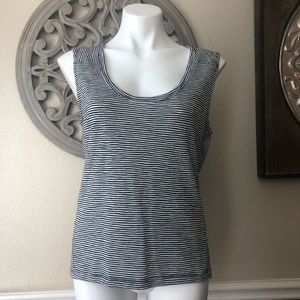 Athleta black and white striped active top
